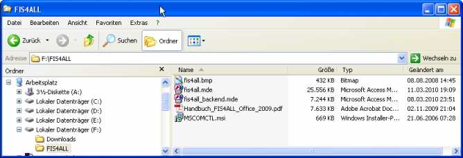 die entpackten Dateien...